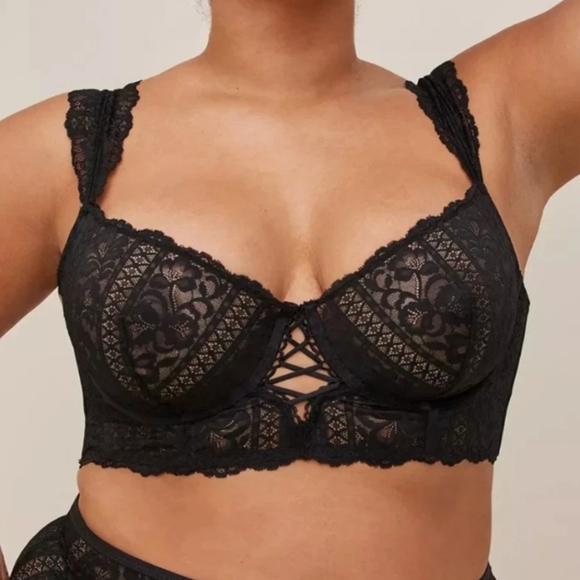 Torrid Curve Longline Unlined Lace Bra - Picture 1 of 4